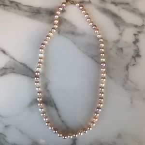 Tri-color Pearl-like Necklace